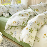 Boxtoday INS Floral Bedding Set for Kids Adults Leaves Flower Duvet Cover Fresh Botanical Pillowcases Soft Washed Cotton Home Textiles