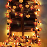 Boxtoday Halloween Party Pumpkin Maple Leaf String Light Halloween Home Party Fireplace Ornaments Wall Hangings Halloween Garden Decor