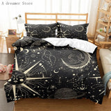 Boxtoday Black Sun Moon Star Bedding Set Bohemian Totem Line Duvet Cover Pillowcases Bedlinen Adults Bedclothes Twin Full Queen King Size