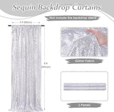 Boxtoday 2panels Sequin Backdrop Curtains,Glitter Photography Background, For Wedding Birthday Christmas Baby Shower Party Decor props