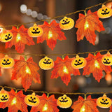 Boxtoday Halloween Party Pumpkin Maple Leaf String Light Halloween Home Party Fireplace Ornaments Wall Hangings Halloween Garden Decor