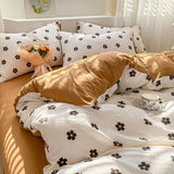 Boxtoday Ins Floral Bedding Set Yellow Flower Duvet Cover No Filler Pillowcase Flat Sheet Kids Adult Single Double Size Bedspread