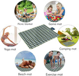 Boxtoday Waterproof Outdoor Picnic Mat Camping Beach Mat Plaid Portable Hiking Travel Sleeping Blanket Folding Grassland Pad Carpet