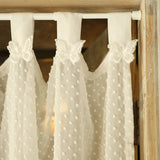 Boxtoday Solid White Short Curtains Butterfly Suspender with Embroidery Dots Cotton Window Drapes for Cafe Kitchen Door Rural Home Decos