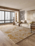 Boxtoday Beige Artistic Carpet Cream Floral Luxurious Living Room Carpets Machine Washable Non-slip Rugs Comfortable Soft Bedroom Rug