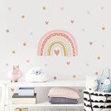 Boxtoday Boho Pink Sweet Rainbow Hearts Wall Decals Nursery Girls Boys Bedroom Decor Art Sticker Mural Posters Baby Room Home Decoration