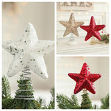 Boxtoday Sprinkled Christmas Tree Decoration Eye-Catching Glittering Pink Tree Decoration Shimmering Top Star for New Year