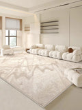 Boxtoday Cream Artistic Texture Carpet Creative Abstract Beige Living Room Carpets Luxury Decorative Rugs Easy Clean Washable Bedroom Rug