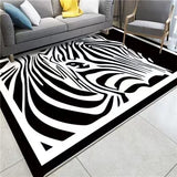 Boxtoday Zebra Printed Carpet Black and White Simplicity Living Room Bedroom Rug Home Decoration Coffee Table Mats Bathroom Non-slip Mat