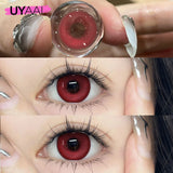 Boxtoday Degree 0~6.00 Myopia Colored Contact Lenses with Graduation Red Cosmetic Purple Color Lenses Blue Eye Color Lens Green Len