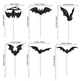 Boxtoday 12/24Pcs Halloween Bat Cupcake Toppers Mixed Black Bat Cupcake Pick Flags Kids Halloween Birthday Party Cake Decoration Supplies