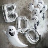 Boxtoday 1/3/5set Black Gold Purple Boo Letter Aluminum Film Balloons For Halloween Parties, Scary Atmosphere, Indoor And Outdoor Supplie