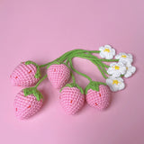 Boxtoday New Handmade Crochet Strawberry Hanging Ornament Daisy Flower Handbag Decor Knitting Key Pendant Home Table Decor Kid Gift DIY