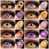 Boxtoday 1pair/2pcs Halloween Colorful Contact Lenses Anime Cosplay Eye Lenses Multicolored Lenses Yearly Cosmetic Eye Contacts