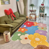 Boxtoday Bedroom Home Carpet Large Area Colorful Living Room Flower Thickened Decoration Rug