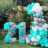 Boxtoday 73cm Balloon Mosaic Numbers Frame 0-9 Balloon Filling Box Theme Background Decoration One Birthday Baby Shower Anniversary Decor