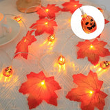 Boxtoday Halloween Party Pumpkin Maple Leaf String Light Halloween Home Party Fireplace Ornaments Wall Hangings Halloween Garden Decor