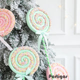 Boxtoday 1Set Christmas Macaron Ornament Lollipop Bouquet Ball Wool Branches Twister Twig New Year Gift Navidad Home Vase Xmas Tree Decor