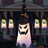 Boxtoday LED Halloween Flashing Light Ghost Festival Dress Up Glowing Wizard Hat Lamp Decor Hanging Lantern 2024 Halloween Decoration