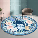 Boxtoday Nordic Modern Plant Flower Carpet Living Room Study Round Rugs Computer Chair Swing Chair Non-slip Rug Dresser Entry Porch Mat