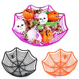 Boxtoday Halloween Candy Basket Black Orange Spider Web Bowl Biscuit Packaging Basket Fruit Plate Trick or Treat Decoration Halloween