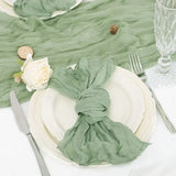 Boxtoday 6PC Sage Green Gauze Cheesecloth Napkin Table placemat Setting Dining Wedding Party Banquet Christmas Banquets Arches Cake Decor