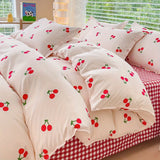 Boxtoday Floral Bedding Set 2025 New No Filler Duvet Cover Flat Sheet Pillowcases Pink Green Twin Queen Size Comforter Cover Set