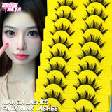 Boxtoday Manga Lashes 5/7/9 Pairs Eyelashes Faux Mink Eyelashes Extension Natural False Eyelashes Full Strip Lashes Band Makeup