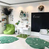 Boxtoday 4060cm Polyester Carpet Luxurious Microfiber Green Area Rugs for Bathroom Room Non-slip Soft Bath Mats with Leaf for Home