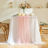 Boxtoday Wedding Pink Pearl Mesh Table Runner 10FT Sheer Voile Dining Table Decoration For Romantic Wedding Engagement Anniversary Party