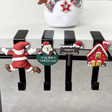 Boxtoday Christmas Multi-Purpose Hooks Fireplace Gifts Hangers Metal Table Edge Racks Stocking Hangers Snowflake Snowman Home Storage