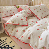 Boxtoday Pastoral Girls Flower Bedding Sets Soft Bed Linen Autumn Winter Quilt Cover Sheet and Pillowcases Simple Bedspread Home Textiles