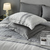 Boxtoday Grey 7 Pieces Bed in a Bag Comforter Set, Queen Size Bedding Set