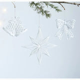 Boxtoday Acrylic Pendant Intricate Glitter Bow Hangings Elegant Snowflake for Window