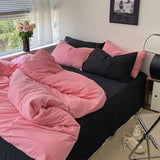 Boxtoday Solid White Fashion Style Bedding Set Twin Full Queen King Size Duvet Cover Adults Kids Simple Korean Bed Flat Sheet Pillowcases