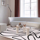 Boxtoday White Black Striped Carpet Minimalist Luxury Decoration Living Room Carpets Comfortable Soft Bedroom Rugs Easy Clean Sofa Rug