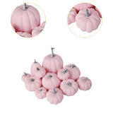 Boxtoday 12Pcs Artificial Pink Pumpkins Halloween Decoration Largest 16cmx12cm Lifelike Party Supplies for Wedding Party Versatile