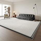 Boxtoday Black Beige Plaid Carpet Comfortable Easy Clean Non Slip TPR Rugs Modern Luxury Decoration Large Size Living Room Carpets Tapete