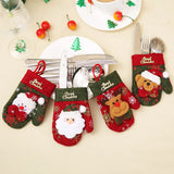 Boxtoday Christmas Decorations Cute Knifes Fork Bag Holder New Year Party Table Dinner Cutlery Suit Christmas Tree Decorations Home Decor