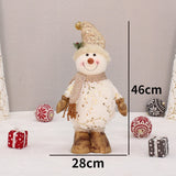 Boxtoday 48cm -75cm Printed Fabric Plush Scalable Snowman Doll Christmas Family Party Decorative Ornaments Happy 2024 New Year