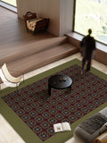 Boxtoday Minimalist Green Plaid Rug Artistic Luxury Decoration Living Room Carpets Retro Easy Clean Bedroom Carpet Washable Non-Slip Rugs