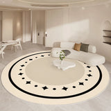 Boxtoday Round Beige Minimalism Rug Luxurious Living Room Carpet High Quality Bedroom Study Rugs Soft Comfortable Bedside Carpets Tapete