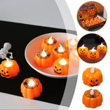 Boxtoday 1PC Halloween Pumpkin Lights LED Electronic Candle Lights Halloween Horror Props Home Bar Haunted House Decoration Props