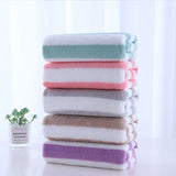 Boxtoday 35x75cm Bath Towel Coral Fleece Microfiber Striped Adult Household Textiles Bathroom Soft Woman Sauna Spa Absorbent Towel