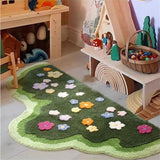 Boxtoday Plant Floral Printed Rug, Carpet for Living Room, Bedroom, Bedside Area, Tufting Lawn, Moss Floor Mat, Aesthetic Art, Home Decor