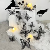 Boxtoday 12/16/48pcs Halloween Bat 3D Horror Skull Wall Stickers Halloween Party Decorations Home Haunted House Window Fridge Stickers