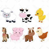 Boxtoday 12/18/36inch Farm Theme KT Board Tractor Animals Cow Pig Party Birthday Baby Shower Girls Boys Party Decor Backdrop