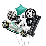 Boxtoday 5/9pcs Race Car Theme Balloon Set With 30inch Number Balloon Wheel Checkered Foil Globos Kids Boys Birthday Party Decor Supplies