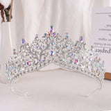 Boxtoday Baroque Pink Crystal Beads Tiara Crown Headwear For Women Girls Wedding Party Princess Bridal Queen Hair Accessories