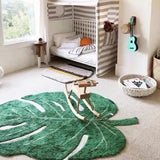 Boxtoday 4060cm Polyester Carpet Luxurious Microfiber Green Area Rugs for Bathroom Room Non-slip Soft Bath Mats with Leaf for Home